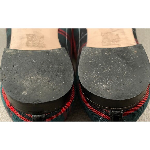 J. Crew Womens Jamie Tartan Plaid Pearl Red Green Embellished Loafer Size 8.5 - Picture 6 of 10